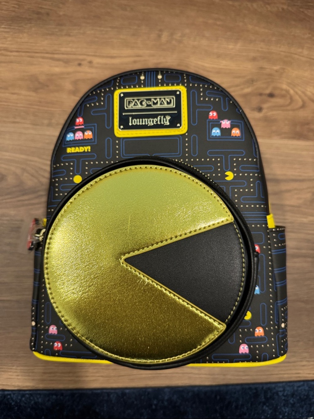 Loungefly Black & Gold Pac-Man Mini Backpack